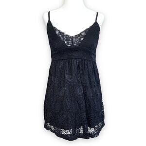Y2K Whimsigoth Fairy Grunge Dark Romance Ethereal Sheer Lace Cami Babydoll Top